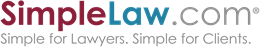 SimpleLaw - Logo SimpleLaw.com. Simple for Lawyers. Simple for Clients.